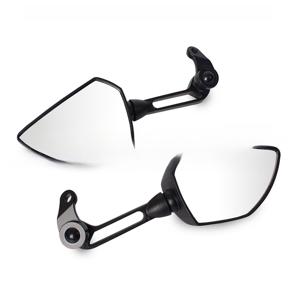 Large Motorcycle Rearview Mirrors - White Glass