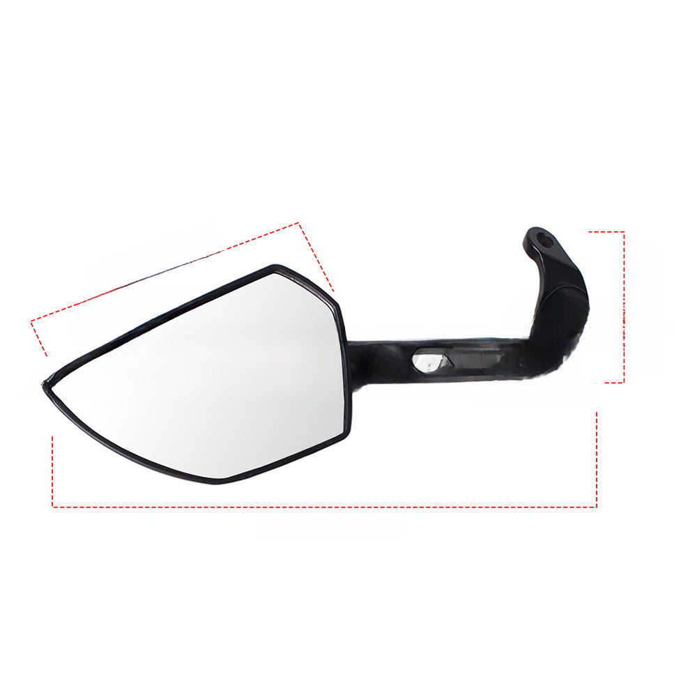 Large Motorcycle Rearview Mirrors - White Glass