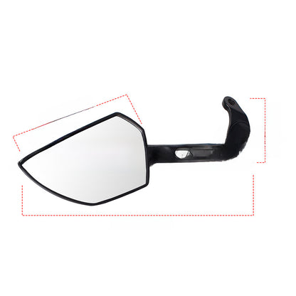 Large Motorcycle Rearview Mirrors - White Glass