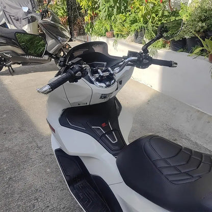 Large Motorcycle Rearview Mirrors - White Glass