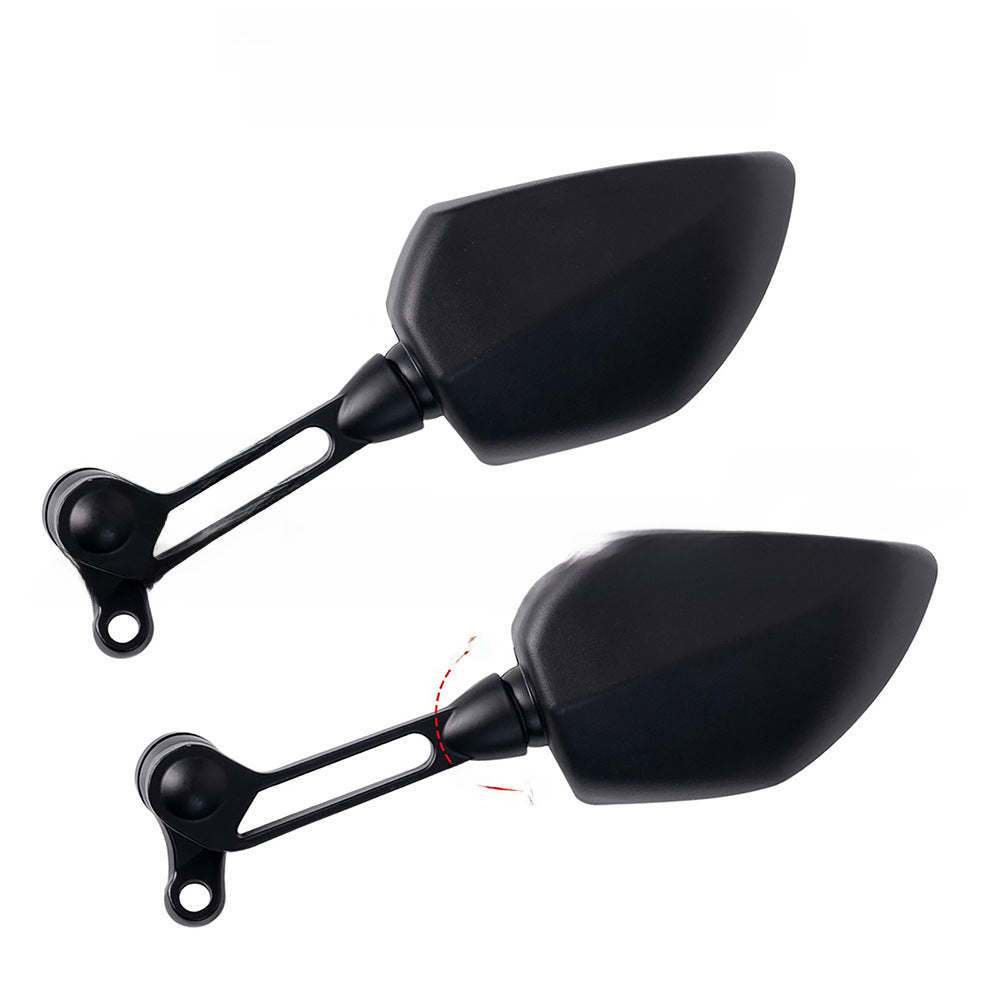 Large Motorcycle Rearview Mirrors - White Glass