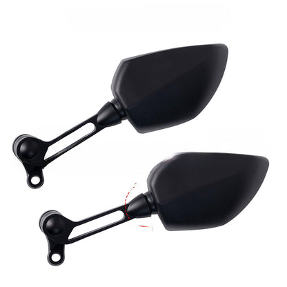 Large Motorcycle Rearview Mirrors - White Glass