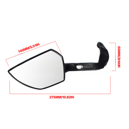 Large Motorcycle Rearview Mirrors - White Glass